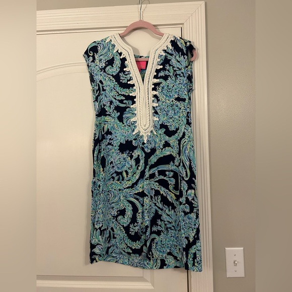 Lilly Pulitzer Madia Tunic Dress High Tide Scuba Doo NWT - Picture 2 of 8